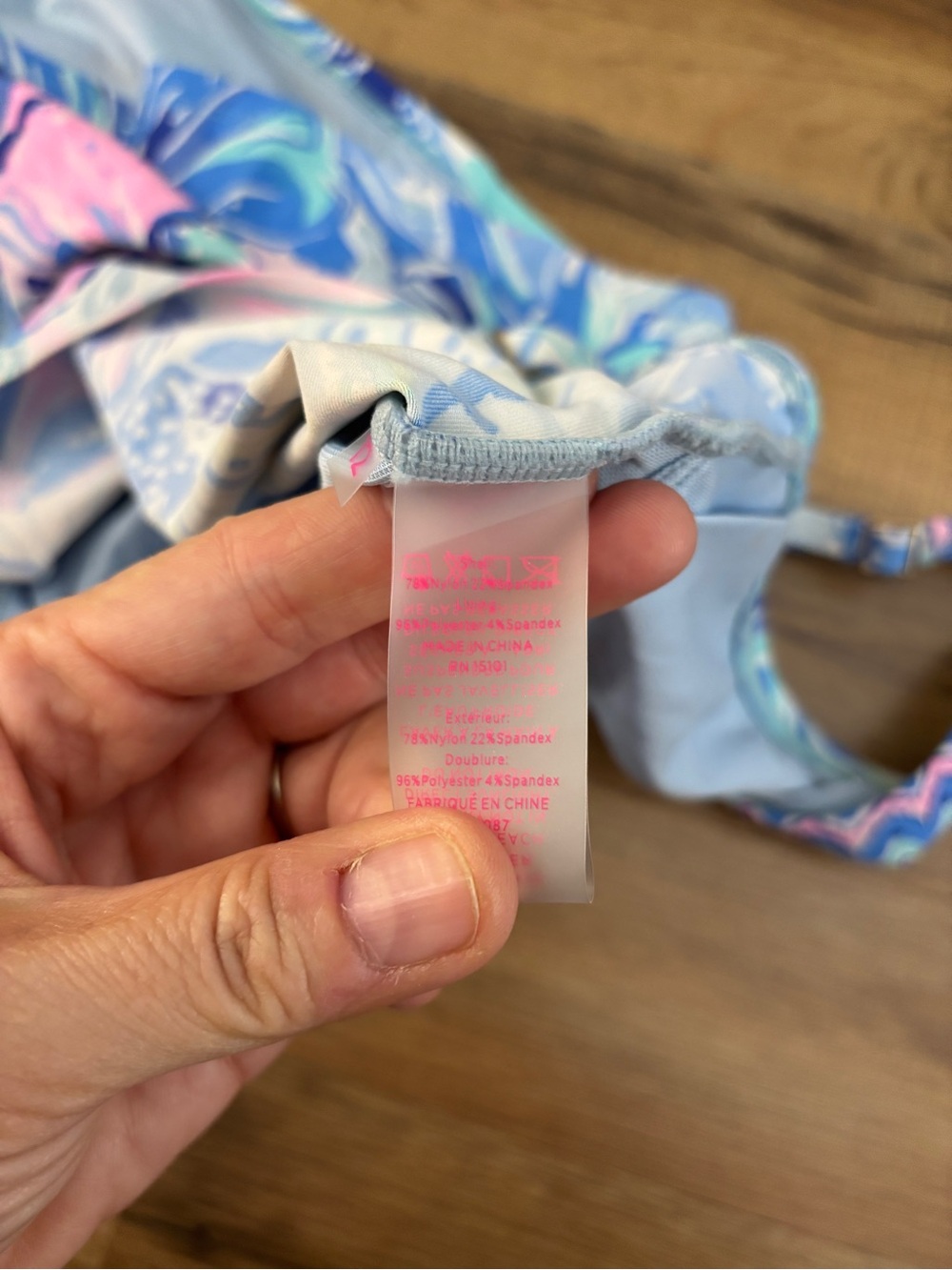 Lilly Pulitzer Brenta Tankini Swimsuit Top Shade Seekers Pink Blue Print - Picture 6 of 11